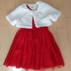 H&M 白ボレロ＆赤ワンピースドレス　120サイズ