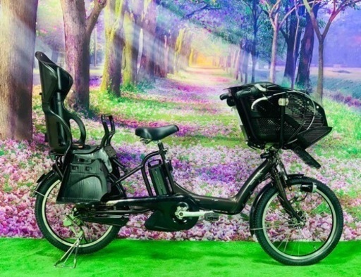 ❷ 4623子供乗せ電動自転車ブリヂストン3人乗り新品20インチ良好バッテリー