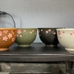 桜柄 茶碗4点セット