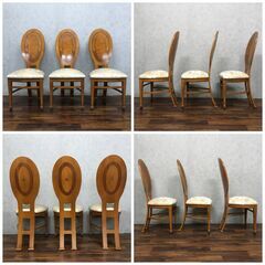 🔷🔶🔷〇ba13/51  CARPANELLI ダイニングテーブル ダイニングチェア 5脚 ダイニングセット 象嵌 カルパネリ 超高級家具 🔷🔶🔷