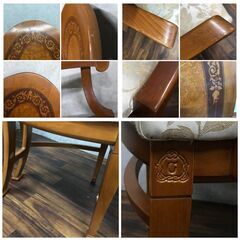 🔷🔶🔷〇ba13/51  CARPANELLI ダイニングテーブル ダイニングチェア 5脚 ダイニングセット 象嵌 カルパネリ 超高級家具 🔷🔶🔷