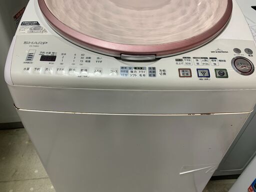 ★来店限定★　SHARP　シャープ　8kg　全自動洗濯機　乾燥機能付き　ES-TX810　2012年製　サビ有