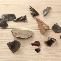 石器 石器時代 北海道 黒曜石 矢じり 矢尻 槍 まとめて ① (R2245wY)