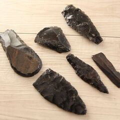石器 石器時代 北海道 黒曜石 矢じり 矢尻 槍 まとめて ① (R2245wY)