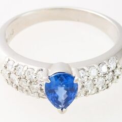 Pt900 サファイア・ダイヤモンド 指輪 品番r22-180