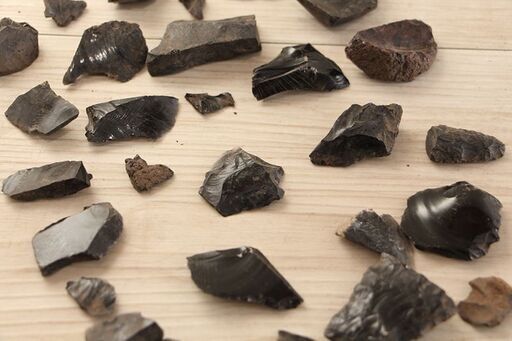 石器 石器時代 北海道 黒曜石 矢じり 矢尻 槍 まとめて ② (R2246wY)