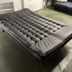 ○ ソファーベッド、3人掛けソファー、ニトリ、合皮、ブラック