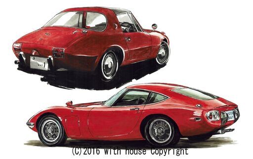 NC-238 トヨタ2000GT/S800 限定版画 直筆サイン有 額装済 作家 平右ヱ門