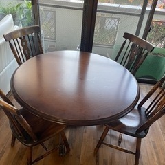 アンティークダイニン　カリモクテーブルと椅子　