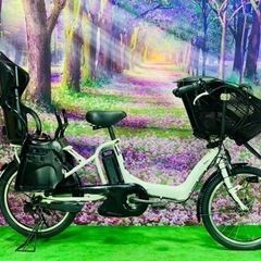 ❷ 4627子供乗せ電動自転車ヤマハ3人乗り新品20インチ良好バ...