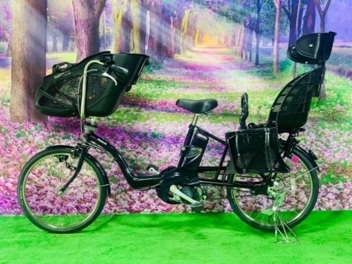 ❷ 4636子供乗せ電動自転車パナソニック3人乗り新品20インチ良好バッテリー