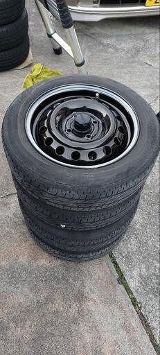 鉄チン スチールホイール 業者塗装 14インチ 155/65 14r タイヤ付き  軽バン 軽トラ