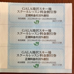 GALA 湯沢スキースクール　20%割引券3枚