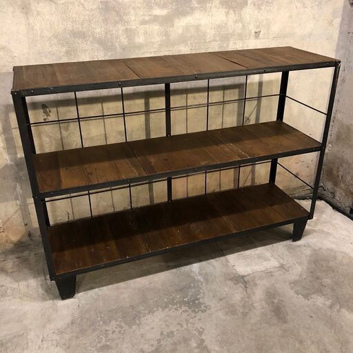 ✨期間限定・特別価格✨JOURNAL STANDARD FURNITURE CALVI ワイドシェルフ UF18-68 棚 3段ロングラック 中古家具