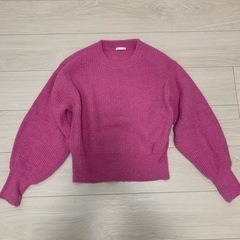 【美品】GU ジーユー ピンクニット S ヘアリーカラーセーター...