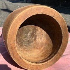 杵と木の臼　餅つき大会•親族一同で