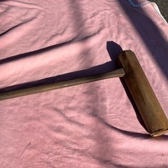 杵と木の臼　餅つき大会•親族一同で