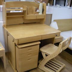 R454 大商産業 学習机、勉強机 セット、幅100cm Used