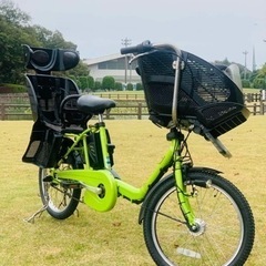 ❻ 4445子供乗せ電動自転車パナソニック3人乗り新品20インチ...