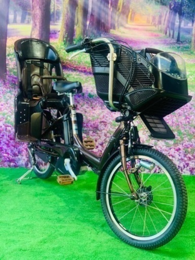 ❹ 4536子供乗せ電動自転車ブリヂストン3人乗り新品20インチ良好バッテリー