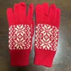 【決定】手袋⑥５本指 ノルディック柄・雪の結晶柄