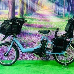 ❻ 4515子供乗せ電動自転車ヤマハ3人乗り新品20インチ良好バ...