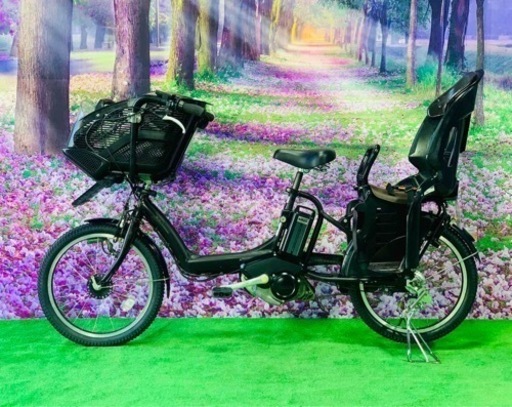 ❻ 4517子供乗せ電動自転車ブリヂストン3人乗り新品20インチ良好バッテリー