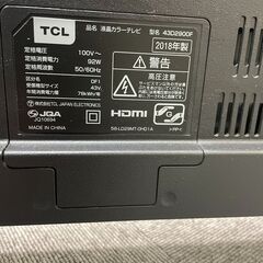 ✨2018年製✨ TCL 43V型 液晶テレビ 43D2900F 裏番組録画対応