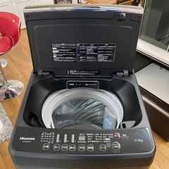 I309 ☆ Hisense 洗濯機 （5.5㎏）スタイリッシュなマットブラック