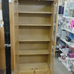 セール中につき、通常特価14,278円より3,000円引きの11,278円!　旭川特選　無垢材家具　書棚　扉付き本棚　天然木　引き出し付き　収納家具　フリーボード　