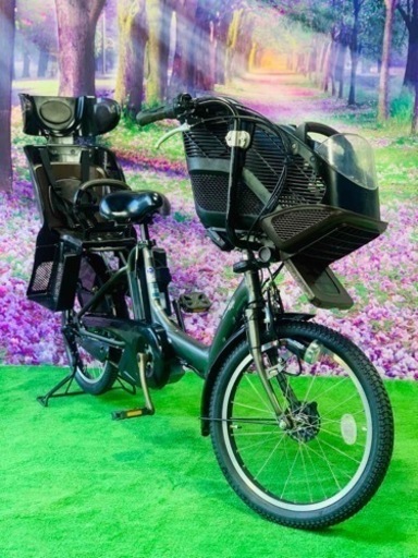❹ 4524子供乗せ電動自転車ヤマハ3人乗り新品20インチ良好バッテリー