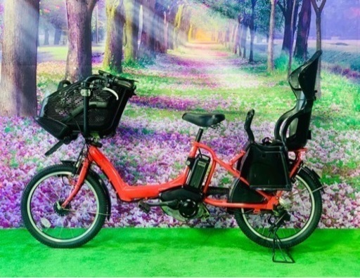 ❹ 4527子供乗せ電動自転車ブリヂストン3人乗り新品20インチ良好バッテリー
