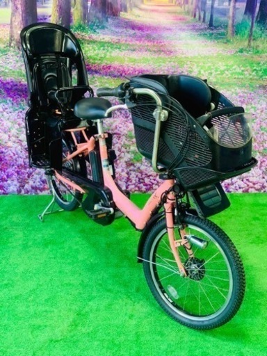 ❹ 4529子供乗せ電動自転車ブリヂストン3人乗り新品20インチ良好バッテリー