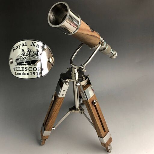 FYS2/83 ※ジャンク扱い※　 Navy Telescope London 1915 ロイヤル ネイビー テレスコープ 望遠鏡 アンティーク インテリア 雑貨 ヴィンテージ 三脚付