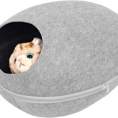 PLATA キャットハウス 猫ベッド ドーム型 Sサイズ グレー