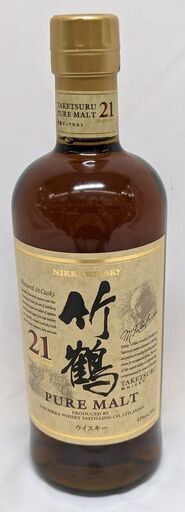 ニッカウイスキー 竹鶴21年ピュアモルト 未使用　ag-al017