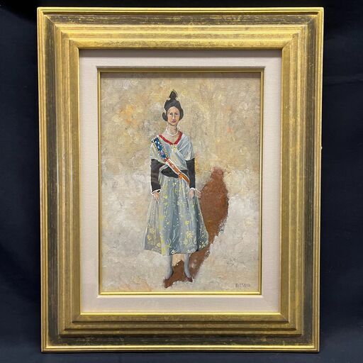 【模写】 小玉光雄 [イースターの女性] 油彩画 直筆サイン有 額装 肉筆 共箱有 縦50×横41×厚み1.5㎝