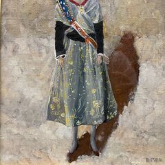 【模写】 小玉光雄 [イースターの女性] 油彩画 直筆サイン有 額装 肉筆 共箱有 縦50×横41×厚み1.5㎝ 模写】 小玉光雄 [イースターの女性] 油彩画 直筆サイン有 額装 肉筆