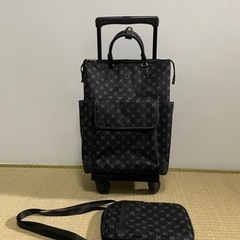 【ネット決済】ナイロン素材　黒のキャリーカートバッグ&ショルダーバッグ