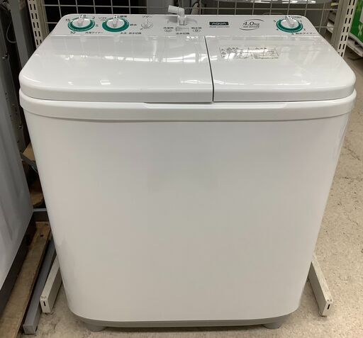 AQUA/アクア 4.0kg 二槽式洗濯機 AQW-N401W 2021年製【ユーズドユーズ名古屋天白店】J2283