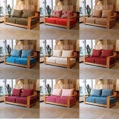 定価30万無垢チーク材の圧倒的な存在感。ゆったり高級仕様のラグジュアリーソファー