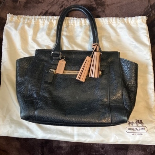 【美品】COACH ハンドバッグ タッセル付き レザー 茶 19926 本物保証