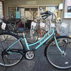 中古自転車2343 前後タイヤ新品！ 27インチ 6段ギヤ LEDオート