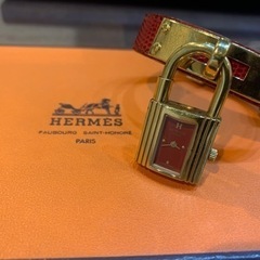 最終値下げHERMES エルメス ケリーウォッチ（赤・リザード） ウォッチ