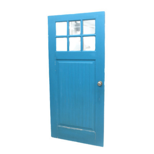 木製ドア　ブルー　H2025　リユース品