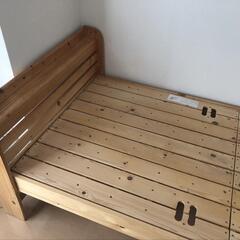【ネット決済・配送可】木製シングルベッド