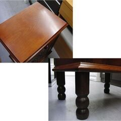 アケボノ AK 電話台 サイドキャビネット 木彫り 模様 文様 シンメトリー コンパクト 収納 テレフォンラック 飾り台 札幌 手稲