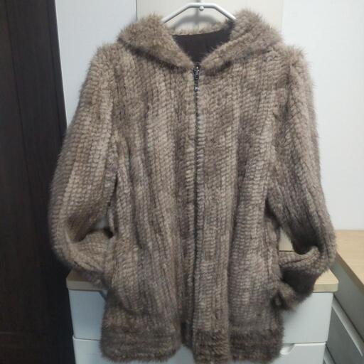 厚木方面可愛いミンク フード毛皮パーカ￥300,000の品