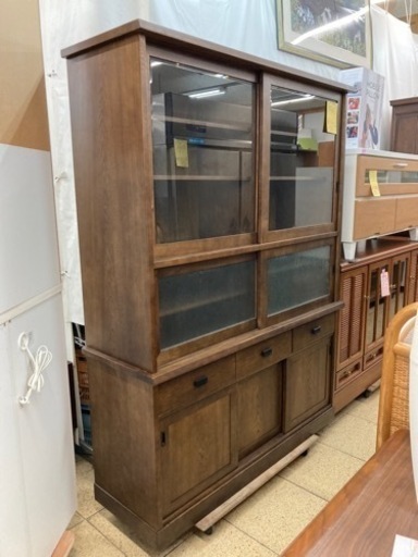 karimoku カリモク 水屋箪笥 昭和レトロ風 食器棚 - 収納家具