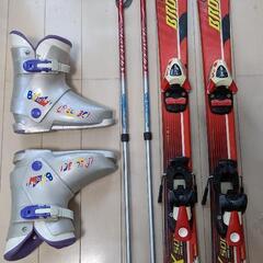 スキー板110cm、ブーツ21cm、ストックセット、立川、武蔵村...